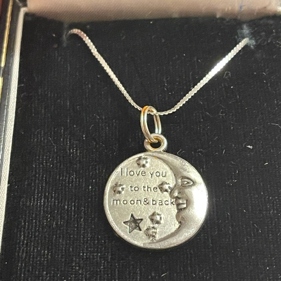 Other - I Love You to the Moon Charm with sterling silver chain necklace
